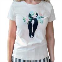 T-SHIRT MATINGOLD FLORAL HORSE PRINT for WOMEN