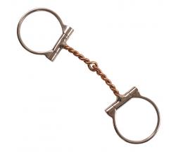 WESTERN D-RING SNAFFLE BIT STEEL AND COPPER TWISTED MOUTHPIECE - 4536