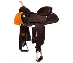 WEST WOOD WESTERN SADDLE BASIC BARREL MJ BROWN with BASKET DECORATION - 4913