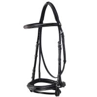 EQUESTRO DECO ENGLISH BRIDLE ITALIAN LEATHER MODEL STITCHING BROWBAND