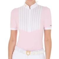 EQUESTRO RIDING POLO WITH PLEATED COTTON FOR WOMEN