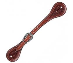 TATTINI WESTERN STRAPS FOR SPURS WITH BASKET DECORATION - 5104