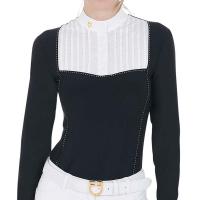 COMPETITION POLO LONG SLEEVE EQUESTRO WITH RHINESTONES FOR WOMAN