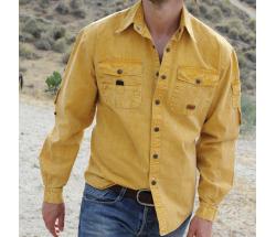 AUSTRALIAN SHIRT UNISEX CANVAS LONG SLEEVES MUSTARD - 4055