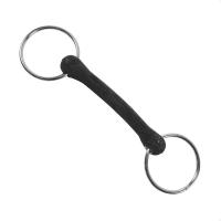 UNJOINTED SNAFFLE RING BIT WITH RUBBER